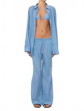 NEW ETERNE brody cotton voile pant in slate